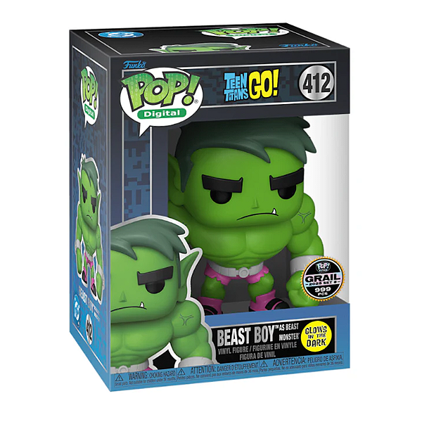 Funko Pop! Digital NFT Os Jovens Titãs / Teen Titans Go! Best Boy As Monster 412 Exclusivo Glow