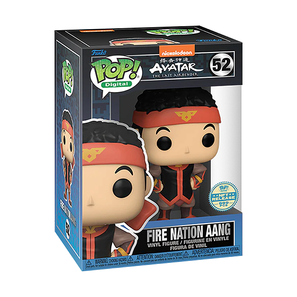 Funko Pop! Digital NFT Avatar The Last Airbender Fire Nation Aang 52 Exclusivo 999 Pcs