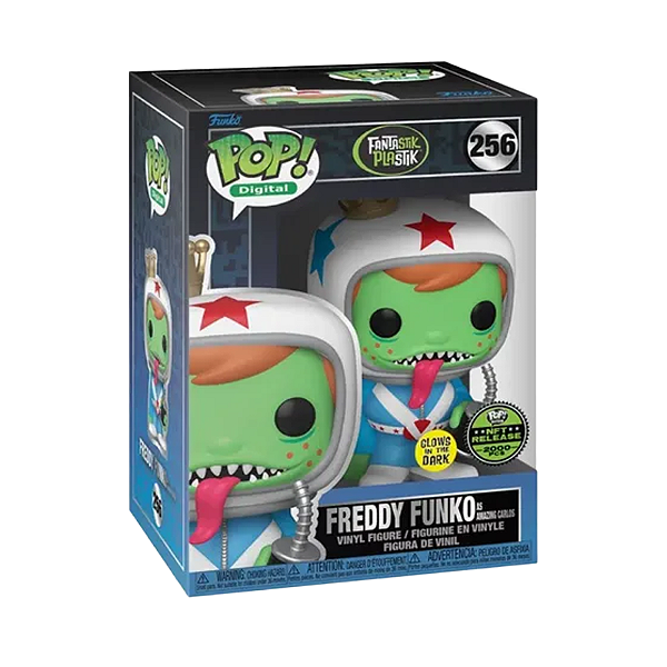 Funko Pop! Digital NFT Freddy Funko As Amazing Carlos 256 Exclusivo Glow 2000 Pcs