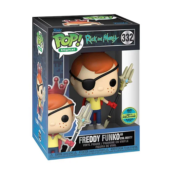 Funko pop! Digital NFT Rick And Morty Freddy Funko As Evil Morty 332 Exclusivo 2200 Pcs