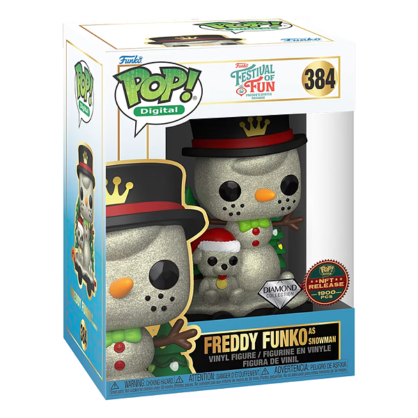 Funko pop! Digital NFT Festival Of Fun Freddy Funko As Snowman 384 Exclusivo Diamond 1900 Pcs