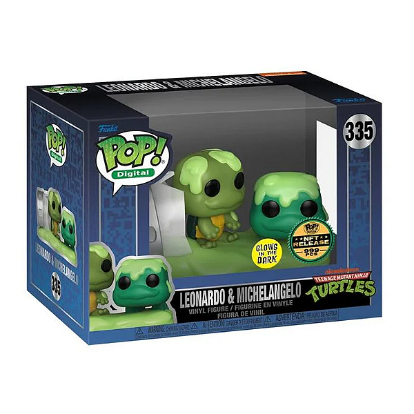 Funko Pop! Digital NFT As Tartarugas Ninjas Leonardo & Michelangelo 335 Exclusivo Glow 999 Pcs