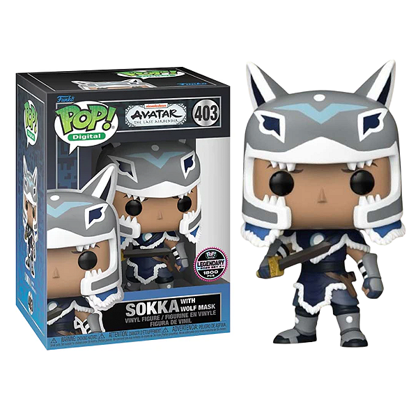 Funko Pop! Digital NFT Avatar The Last Airbender Sokka With Wolf Mask 403 Exclusivo 1800 Pcs