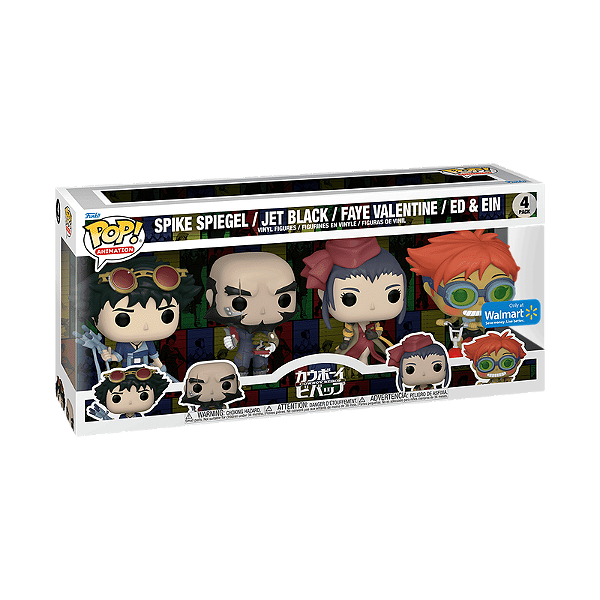 Funko Pop! Animation Cowboy Bebop Spike Spiegel Jet Black Faye Valentine Ed & Ein 4 Pack Exclusivo