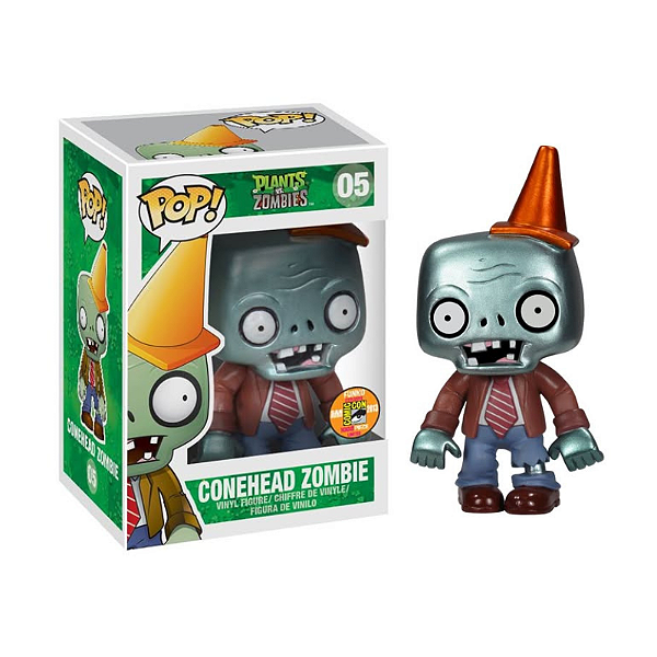 Funko Pop! Games Plants Vs Zombies Conehead Zombie 05 Exclusivo Metallic