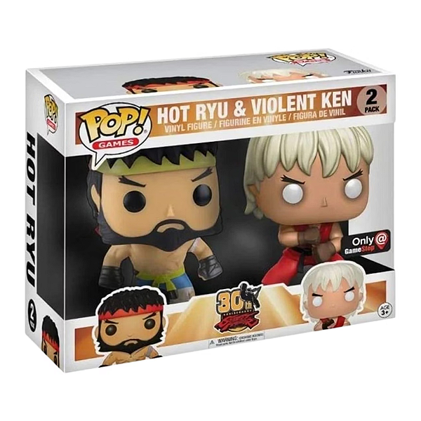 Funko Pop! Games Street Fighter Hot Ryu and Violent Ken 2 Pack Exclusivo