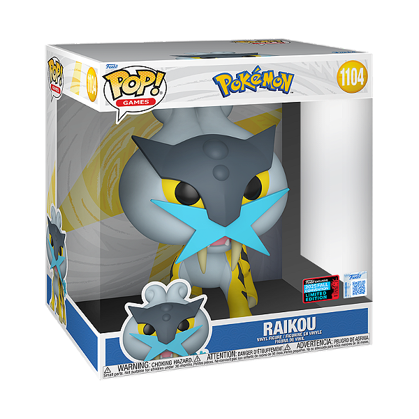 Funko Pop! Games Pokemon Raikou 1104 Exclusivo 10 Polegadas