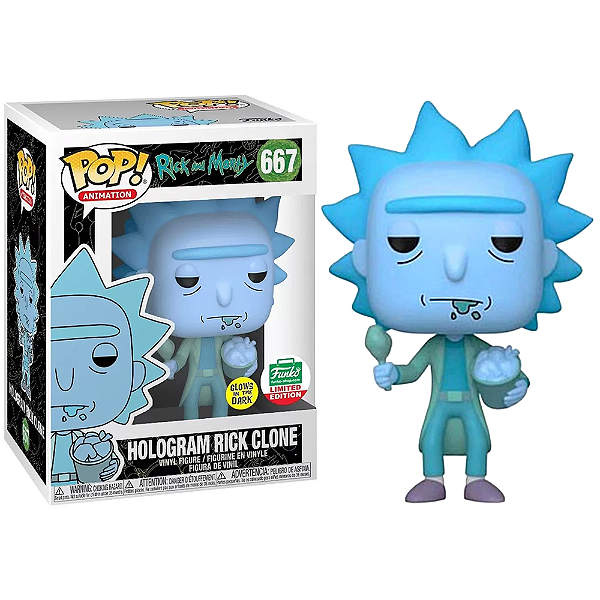 Funko Pop! Animation Rick And Morty Hologram Rick Clone 667 Exclusivo Glow