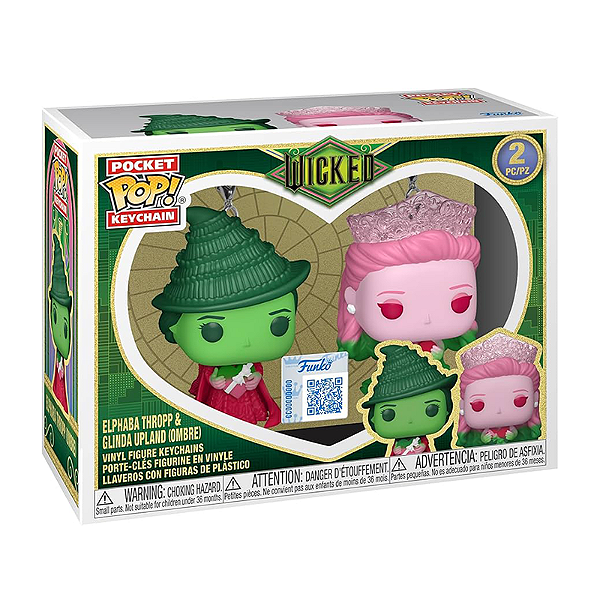Funko Pop! Keychain Chaveiro Wicked Glinda & Elphaba 2 Pack Exclusivo