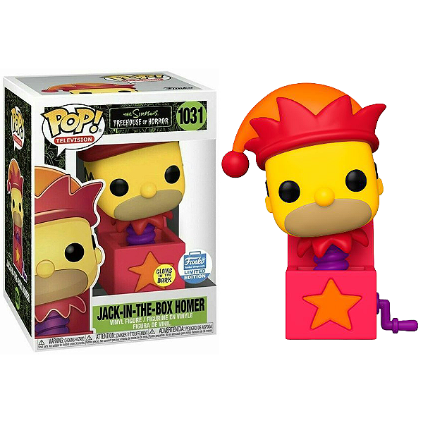 Funko Pop! Television Os Simpsons Homer Jack-In-The-Box 1031 Exclusivo Glow