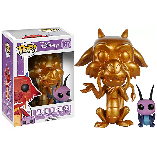 Funko Pop! Disney Mulan Mushu & Cricket 167 Gold