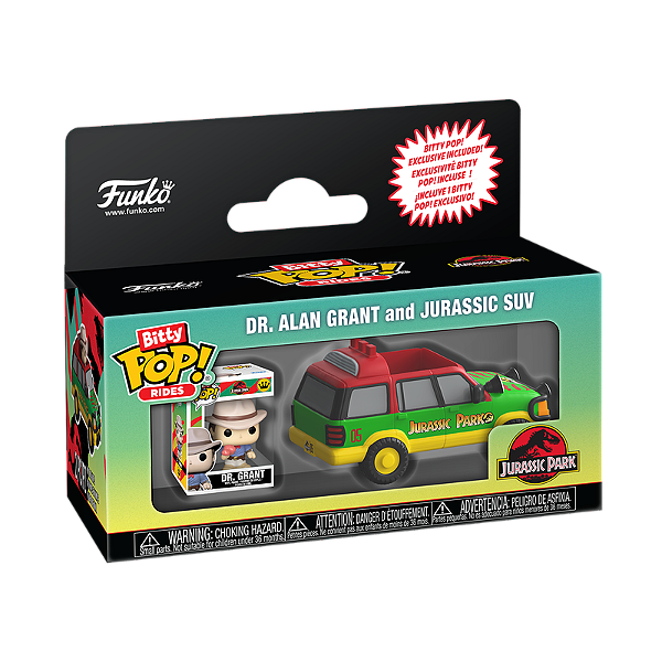 Funko Bitty Pop! Rides Jurassic Park Dr. Alan Grant And Jurassic SUV