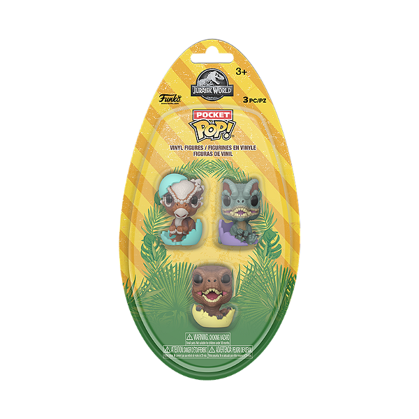 Funko Pocket Pop! Filme Jurassic Park Velociraptor Dilophosaurus And Stygimoloch 3 Pack