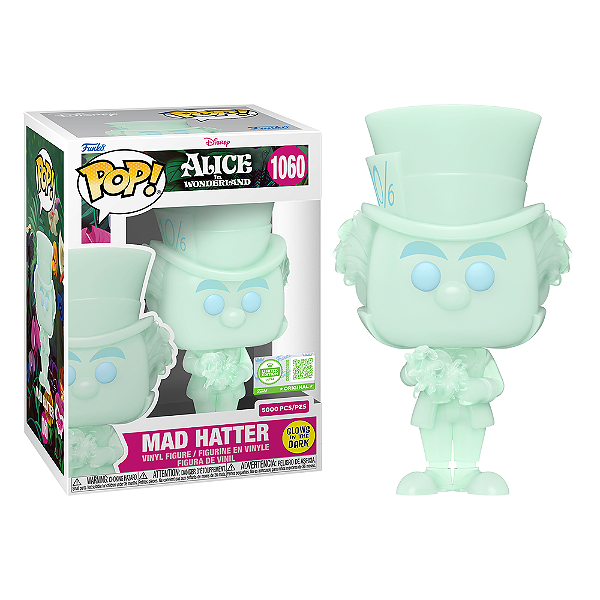 Funko Pop! Disney Alice No Pais Das Maravilhas Mad Hatter 1060 Exclusivo Glow 5000Pcs