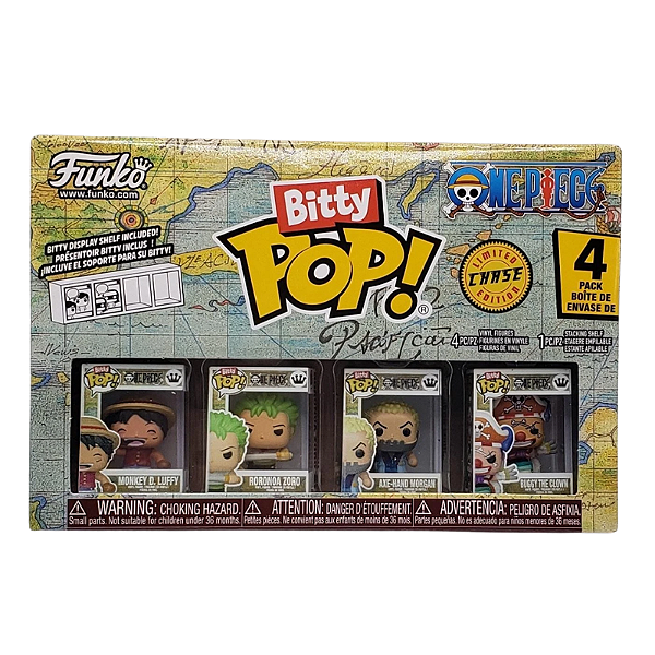Funko Bitty Pop! Animation One Piece Monkey D. Luffy Roronoa Zoro Axe-Hand Morgan Buggy The Clown 4 Pack