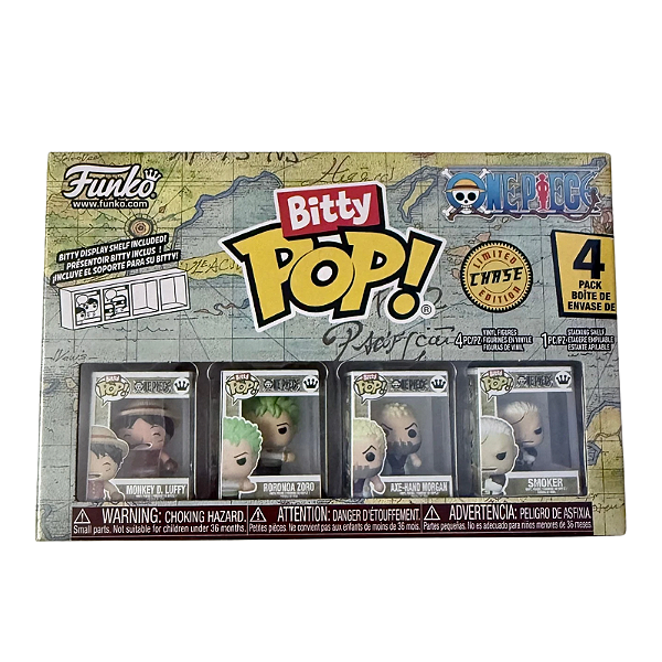 Funko Bitty Pop! Animation One Piece Monkey D. Luffy Roronoa Zoro Axe-Hand Morgan Smoker 4 Pack