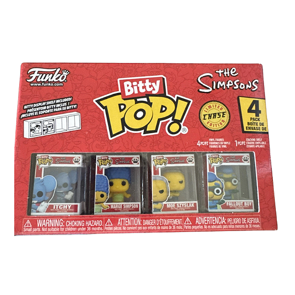 Funko Bitty Pop! Television Os Simpsons Itchy Marge Simpson Moe Szyslak Fallout Boy 4 Pack
