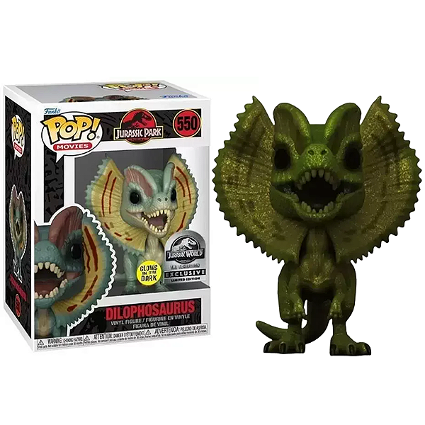 Funko Pop! Filme Jurassic Park Dilophosaurus 550 Exclusivo Glow