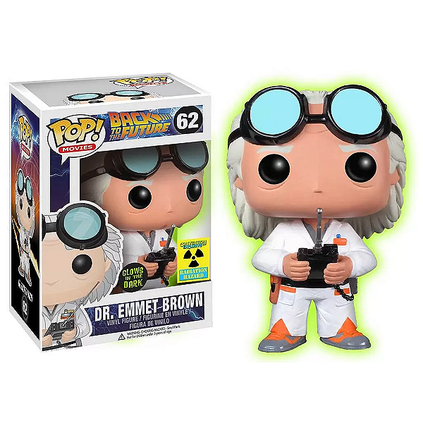 Funko Pop! Filme De Volta Para O Futuro Back To The Future Dr. Emmett Brown 62 Exclusivo Glow