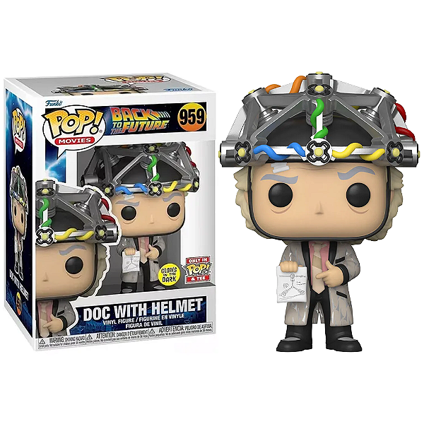 Funko Pop! Filme De Volta Para O Futuro Back To The Future Doc With Helmet 959 Exclusivo Glow