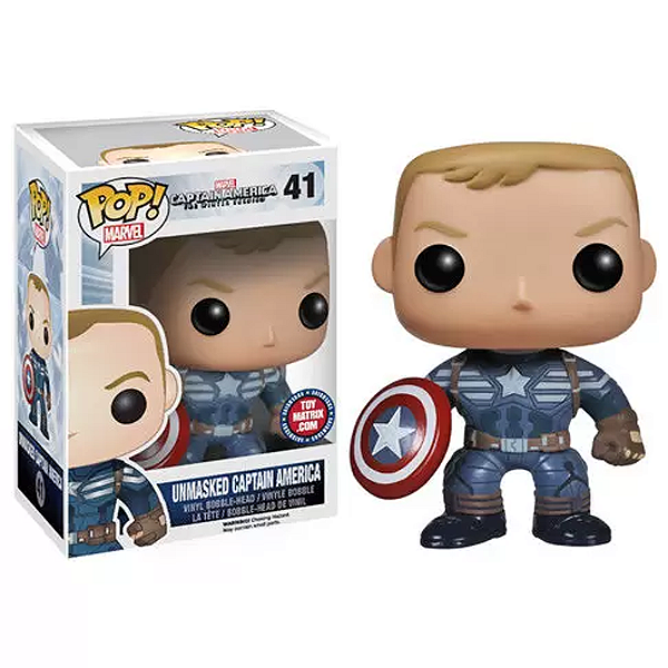 Funko Pop! Marvel Capitao America Unmasked Captain America 41 Exclusivo