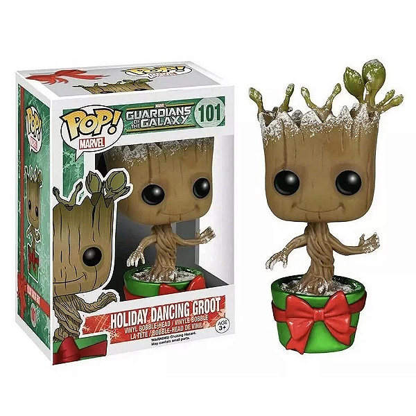 Funko Pop! Marvel Guardioes da Galaxia Natal Holiday Dancing Groot 101