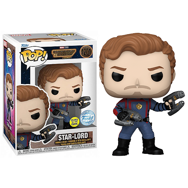 Funko Pop! Marvel Guardioes da Galaxia Star Lord 1201 Exclusivo Glow