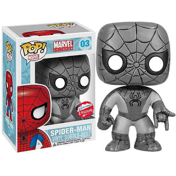 Funko Pop! Marvel Homem Aranha Spider Man 03 Exclusivo Black and White
