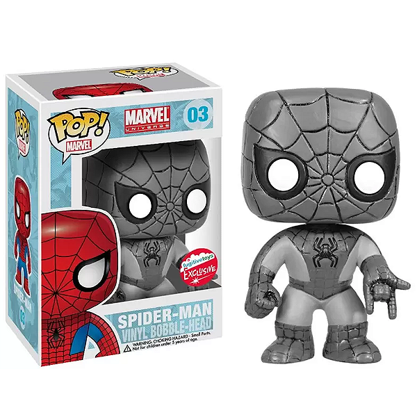 Funko Pop! Marvel Homem Aranha Spider Man 03 Exclusivo Black and White