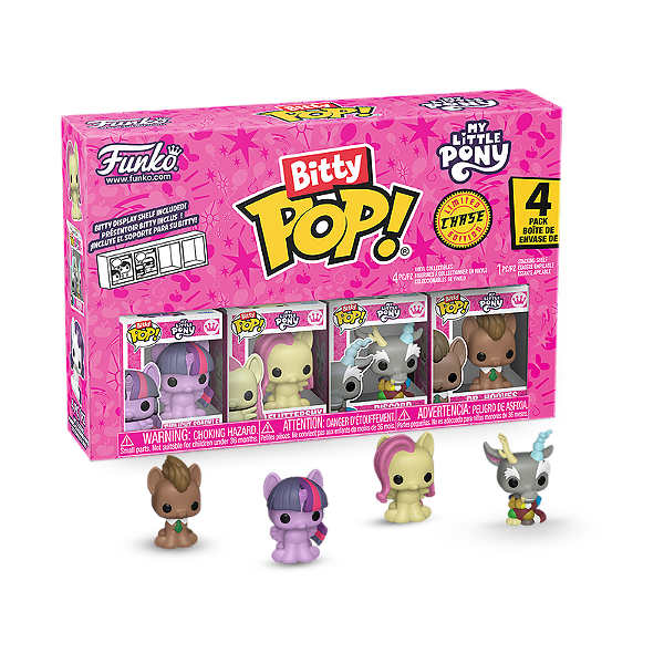 Funko Bitty Pop! Animation My Little Pony Twilight Sparkle Fluttershy Discord Bitty 4 Pack Exclusivo Chase