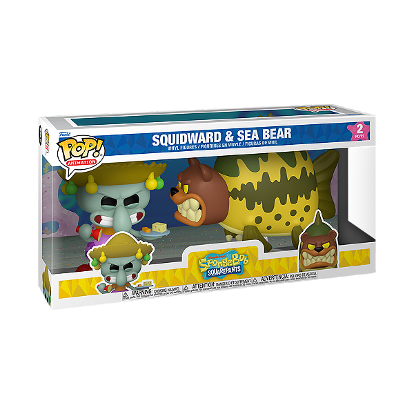 Funko Pop! Animation Bob Esponja Squidward And Sea Bear 2 Pack