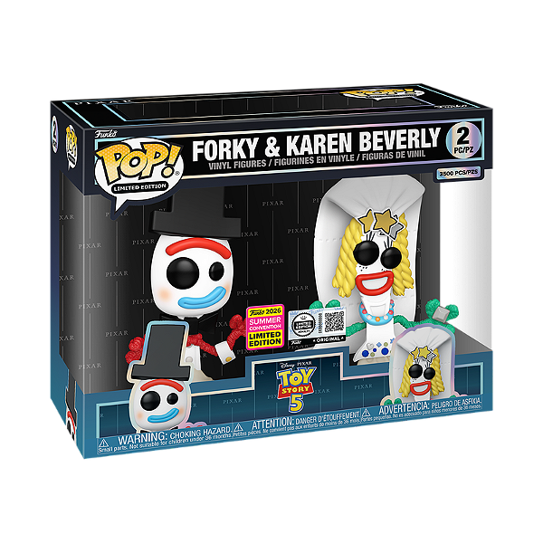 Funko Pop! Limited Edition Disney Toy Story 5 Forky And Karen Beverly Exclusivo 3500 Pcs 2 Pack