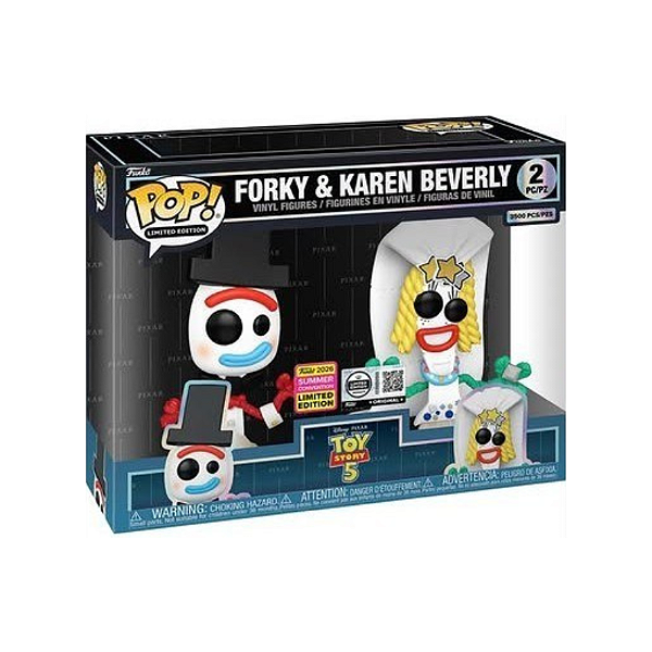 Funko Pop! Limited Edition Disney Toy Story 5 Forky And Karen Beverly Exclusivo 3500 Pcs 2 Pack