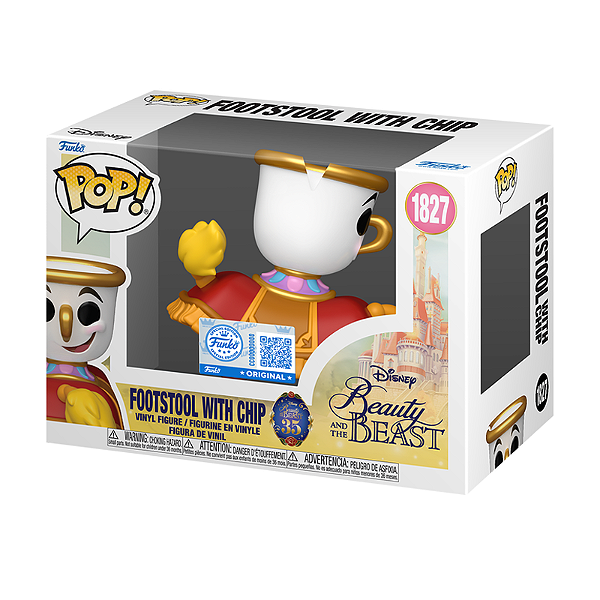 Funko Pop! Disney A Bela E A Fera Footstool With Chip 1827 Exclusivo