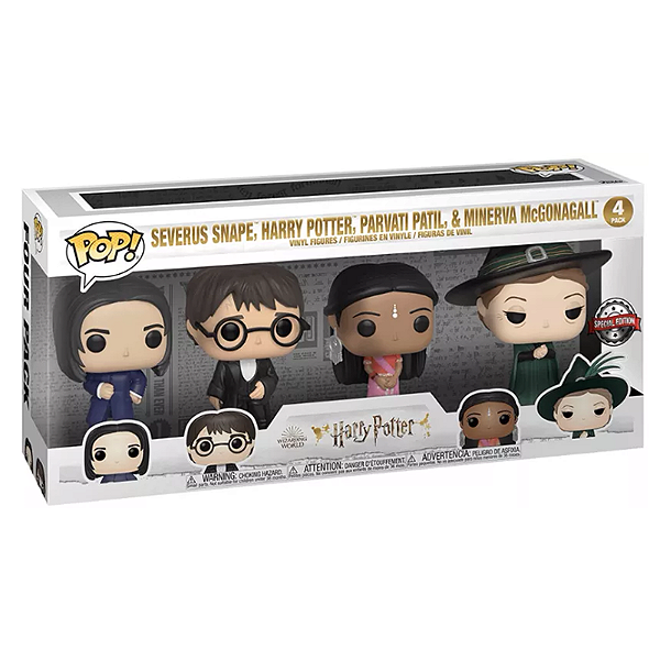 Funko Pop! Harry Potter Severus Snape, Harry Potter, Parvati Patil & Minerva Mcgonagall 4 Pack Exclusivo