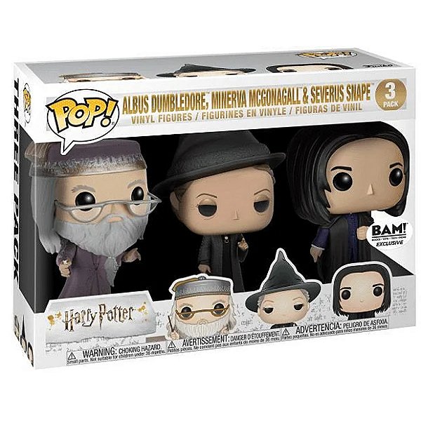 Funko Pop! Filme Harry Potter Dumbledore McGonagall Snape 3 Pack Exclusivo