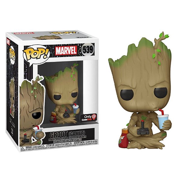 Funko Pop! Filme Marvel Guardiões da Galáxia / Guardians Of The Galaxy Groot Gamer 539 Exclusivo