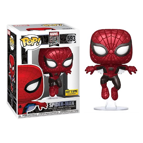 Funko Pop! Marvel Homem Aranha / Spider Man 593 Exclusivo Metallic