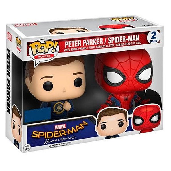 Funko Pop! Marvel Homem Aranha / Spider Man Peter Parker / Spider Man 2 Pack Exclusivo