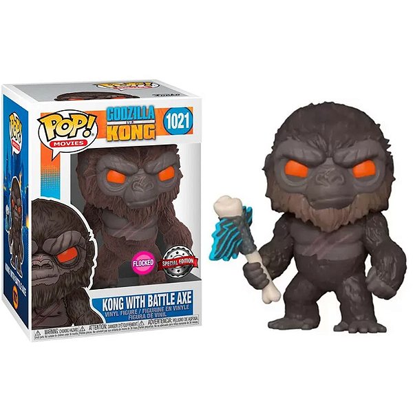 Funko Pop! Godizilla Vs Kong Kong With Battle Axe 1021 Exclusivo Flocked