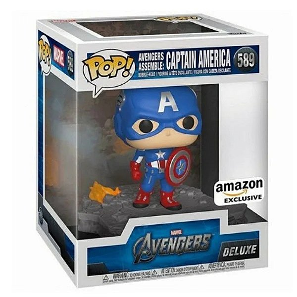 Funko Pop! Marvel Capitão America Avengers Assemble Captain America 589 Exclusivo