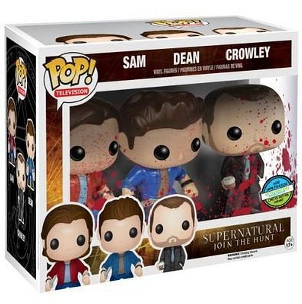 Funko Pop! Television Supernatural Sam Dean Crowley 3 Pack Exclusivo