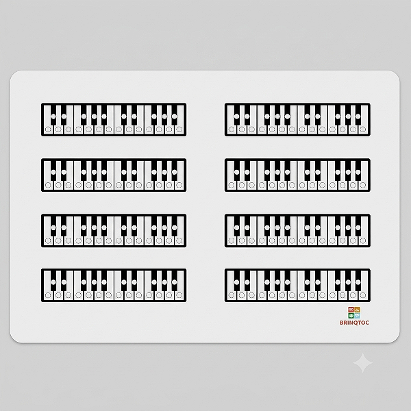 Diagrama do Teclado em PVC para Estudo das Notas Musicais – A19 | Método Brinqtoc