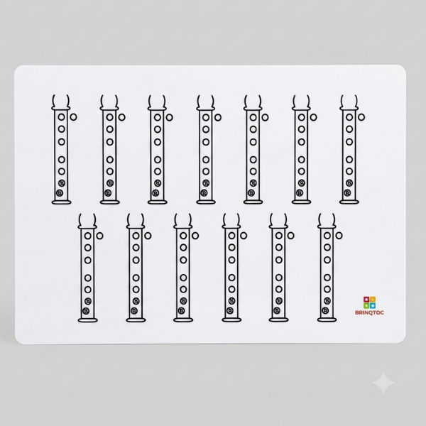 Diagrama da Flauta Doce em PVC para Estudo de Digitação – A18 | Método Brinqtoc