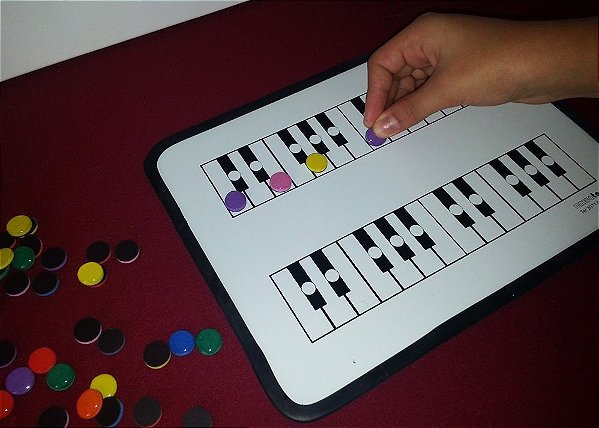 Quadro Magnético Teclado Color para Ensino de Acordes e Notas – A15 | Método Brinqtoc