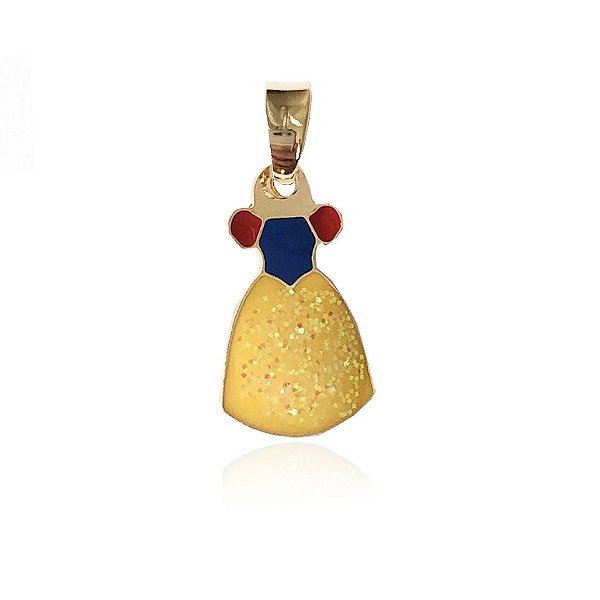 PINGENTE VESTIDO PRINCESA AMARELO E AZUL