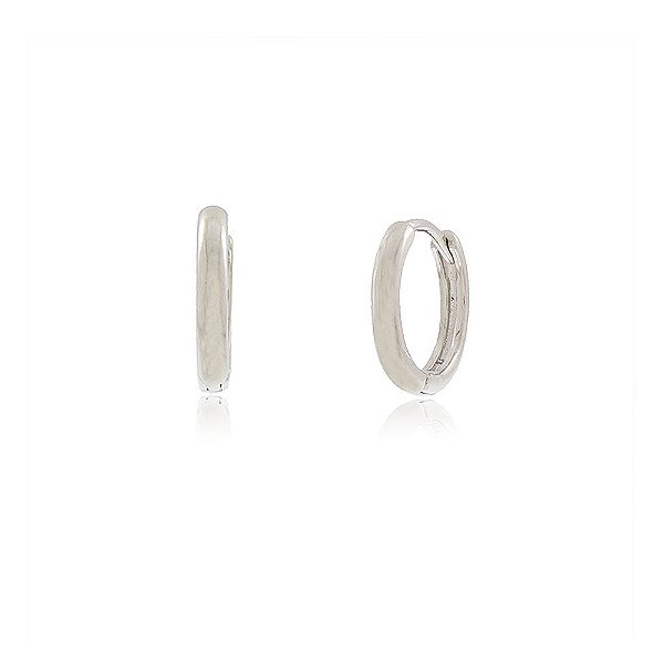 BRINCO ARGOLA 1,2 CM BANHADO EM RÓDIO BRANCO