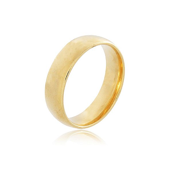 ALIANÇA 5 MM LARGURA BANHADA A OURO 18K