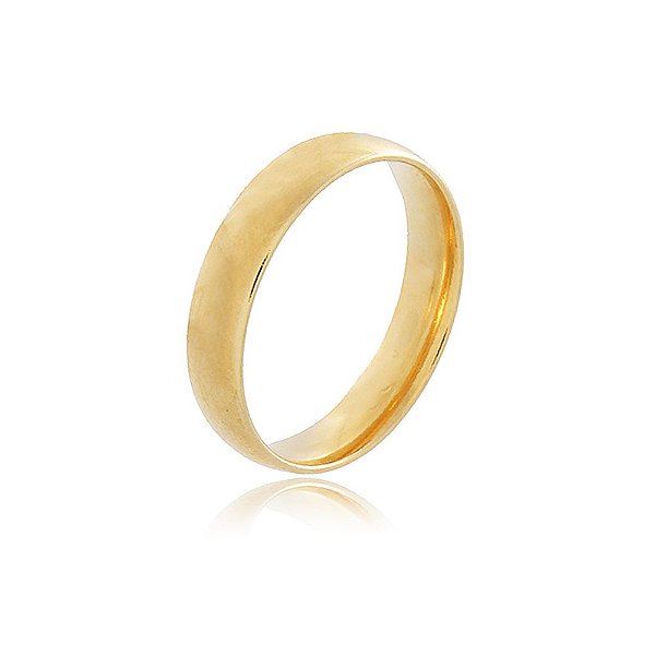 ALIANÇA 4 MM LARGURA BANHADA A OURO 18K