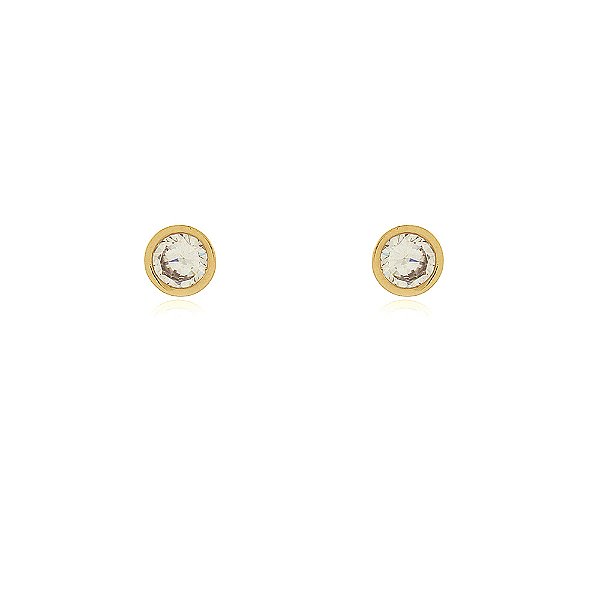 BRINCO PONTO DE LUZ ZIRCÔNIA CRISTAL 4,0 MM COM CAIXA CILINDRO